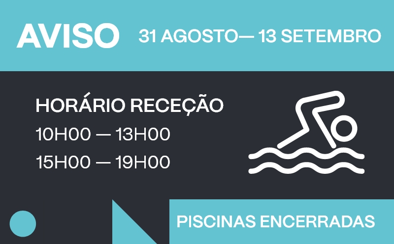 Encerramento Piscina Municipal | 31 de agosto a 13 setembro